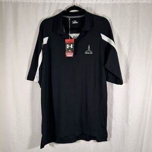 New Under Armour Golf Shirt Men's Large Black Short Sleeve Odessa Country Club